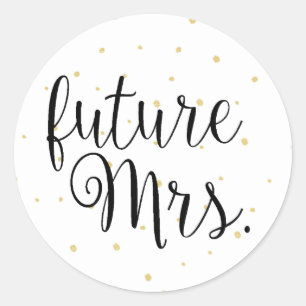 Guld Dots Fab kommer att bli fru Sticker Runt Klistermärke