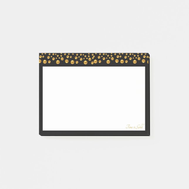 Guld Dots on Black Post-it Block (Framsida)