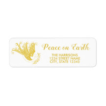 Guld Dove Peace on Earth Jul Returadress