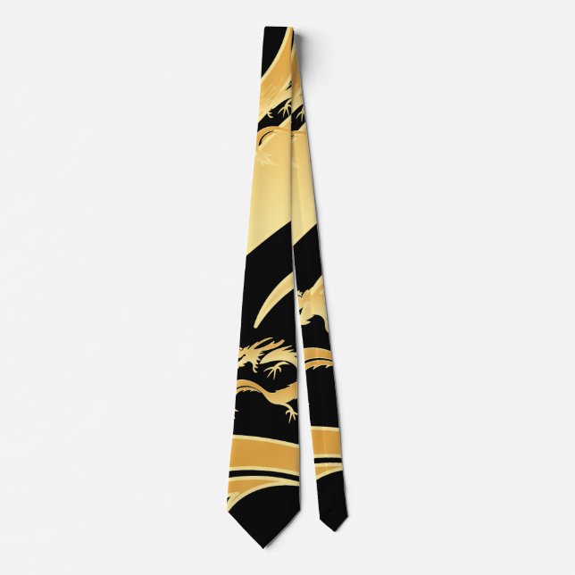 Guld Dragon and Black Neck Tie Slips (Framsida)