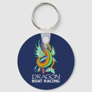 Guld Dragon Boat-Tävlans blå nyckelkedja Nyckelring
