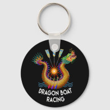 Guld Dragon Boat with Paddlers Keychain