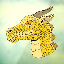 Guld Dragon Head in Profile