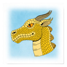 Guld Dragon Head in Profile