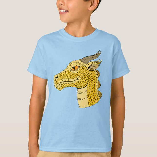 Guld Dragon Head in Profile T Shirt (Framsida)
