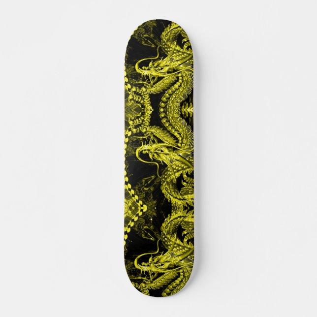 Guld Dragon Inslag Anpassningsbar Pro Park Board Skateboard Bräda 20,5 Cm (Framsida)