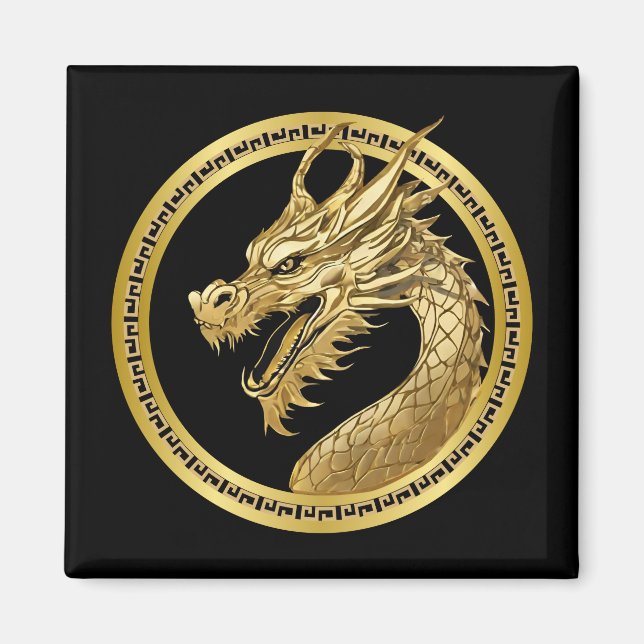 Guld Dragon- Magnet (Framsidan)
