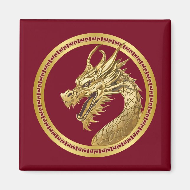 Guld Dragon- Magnet (Framsidan)