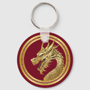 Guld Dragon- Nyckelring