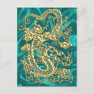 Guld Dragon Turcos Satin Lush Guld-kort Vykort