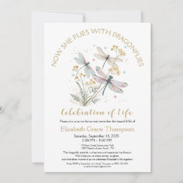 Guld Dragonfly Firande av livets inbjudan