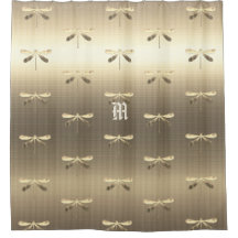Guld Dragonfly Monogram Mönster