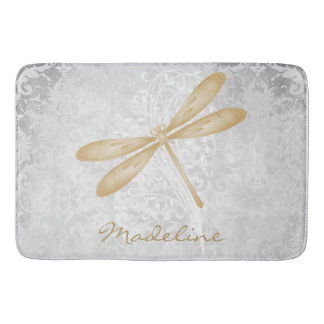Guld Dragonfly Personlig Bath Mat Badrumsmatta