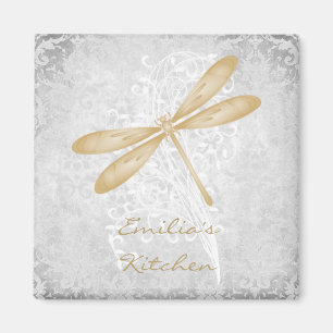 Guld Dragonfly Personlig Magnet