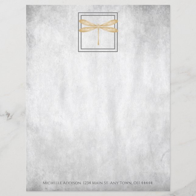 Guld Dragonfly Personlig Papprare Lakan (Framsida)