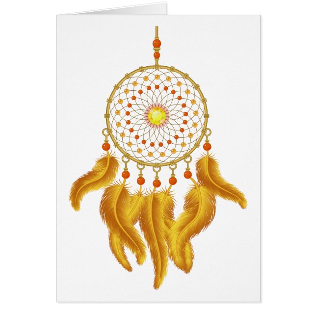 Guld Dream Catcher Hälsningskort (Framsidan)