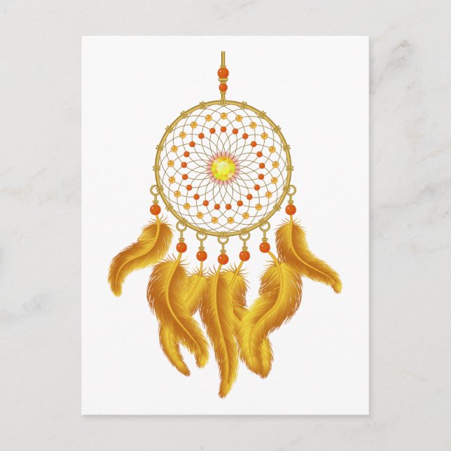 Guld Dream Catcher Vykort (Framsida)