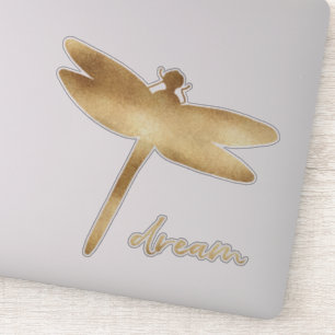 Guld Dream Dragonfly Klistermärken