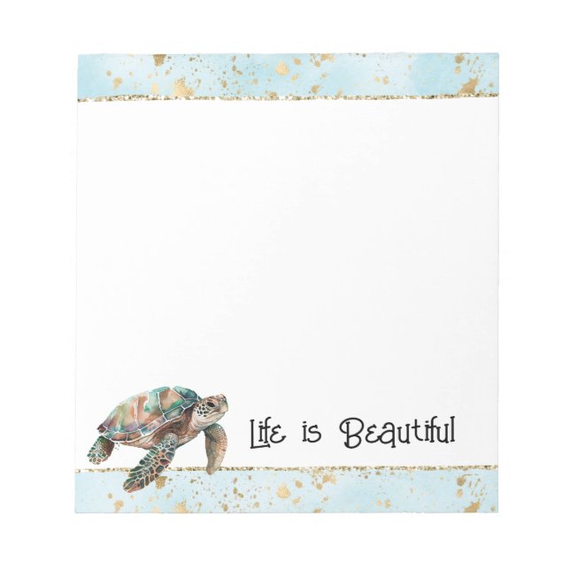 Guld Dream Sea Turtle Anteckningsblock (Framsida)