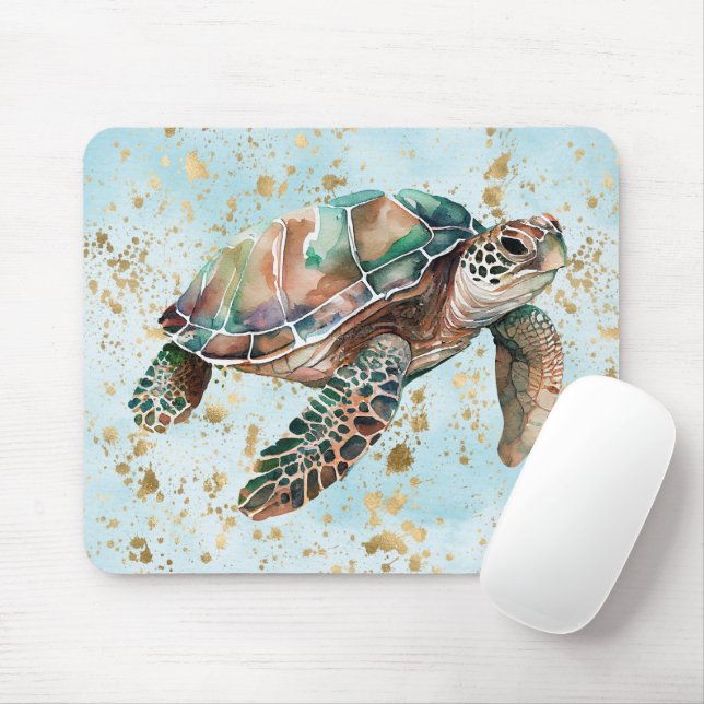 Guld Dream Sea Turtle Musmatta (Med mus)