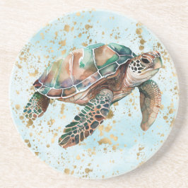 Guld Dream Sea Turtle Underlägg