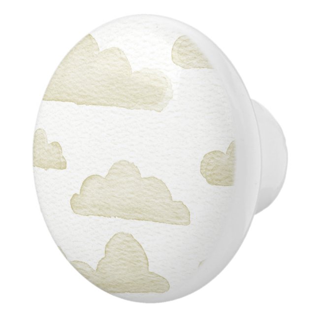 Guld Dreamtime Watercolor Clouds Ceramic Drating Knopp (Höger)