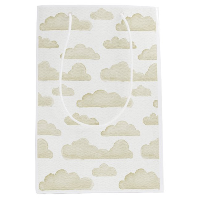 Guld Dreamtime Watercolor Clouds Gift Bag (Framsidan)
