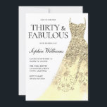 Guld Dress 30års födelsedag Party Inbjudningar<br><div class="desc">Inbjudningsvarianter för Guld Dress 30års födelsedag-partiet till inbjudan och matchande artiklar i vår butik</div>