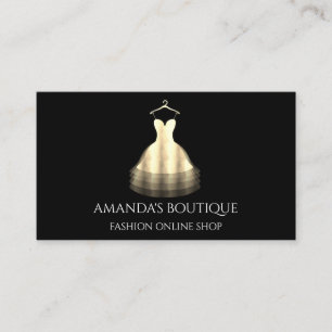 Guld Dress Logotyp Mode Boutique Online Shop Faux Visitkort