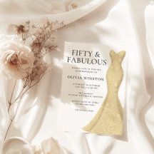 Guld Dress Womans 50:e Födelsedagsfesten