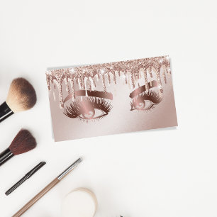 Guld driver Beauty Makeup Girl Lash Visitkort