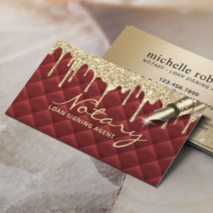 Guld driver Luxury Red Notary Loan Signing Agent Visitkort