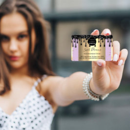 Guld-drivrutiner Ram Glitter Konfetti Black Lila Visitkort