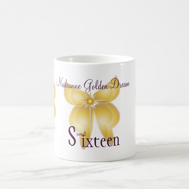 Guld- dröm- sweet sixteen Mug-Cust. Kaffemugg (Center)