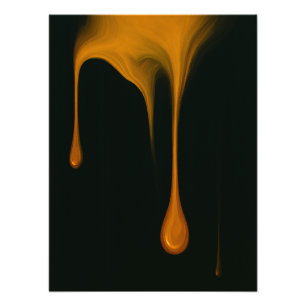 Guld Dropp Abstrakt Mörk Konsttryck Fototryck