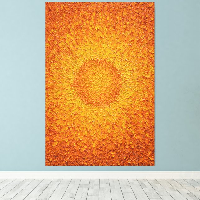 Guld Droppel Solstrålning Texturerad Abstrakt Vägg Canvastryck (Insitu (trägolv))