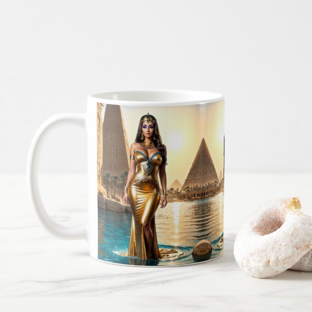 Guld Drottning av Nilen Kaffemugg (Med munk)