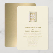 Guld Dubbla Happity Elegant kinesiska Bröllop