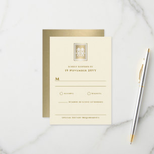 Guld Dubbla Happity Elegant kinesiska Bröllop OSA Kort