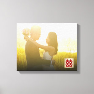 Guld Dubbla: Kinesiskt foto Bröllop Canvas