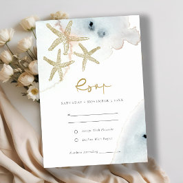 GULD DUSKY BLUE BEACHY STARFISH BRÖLLOP OSA TILLÄGGSKORT