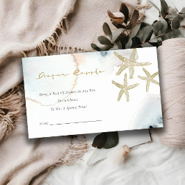 Guld Dusky Blue Sjöstjärna Blöja Lotteri Baby Show Tilläggskort