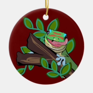 GULD DUST DAY GECKO JULGRANSPRYDNAD KERAMIK