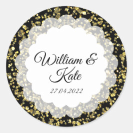 Guld Dust Scollop Runt Klistermärke