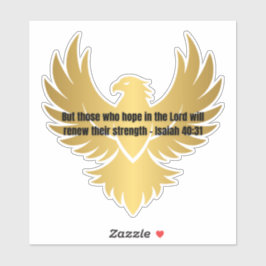 Guld Eagle med Bible Verse Isaiah 40:31 Klistermärken