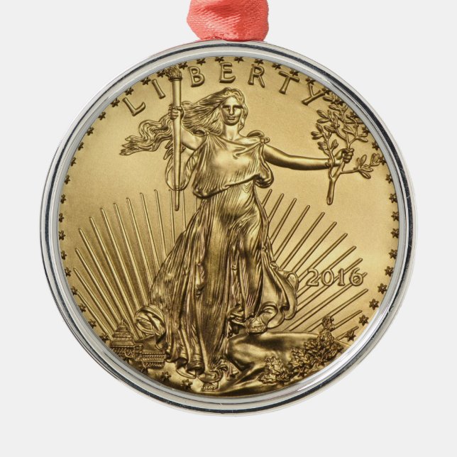 Guld Eagle-mynt Julgransprydnad Metall (Framsidan)
