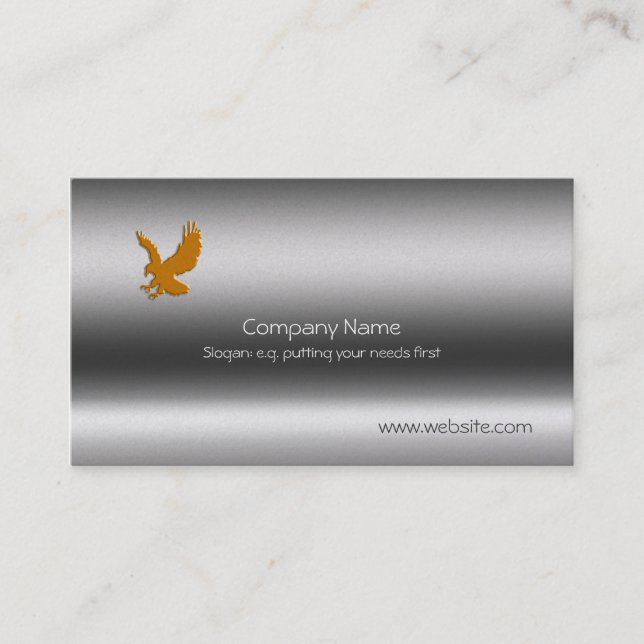 Guld Eagle, Talons outstretched Metallic effect Visitkort (Framsida)