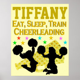 GULD EAT, SLEEP, CHEER PERSONLIG POSTER