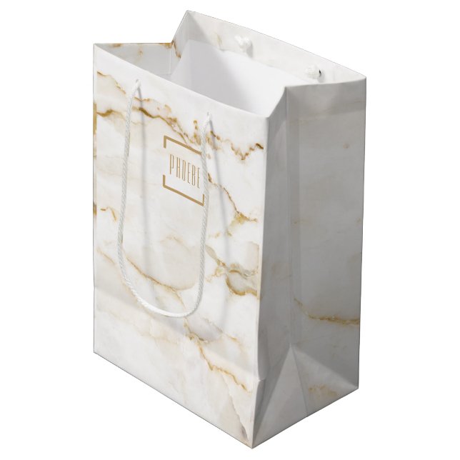 Guld Effect Marble Personlig jul (Framsidan Vinklad)