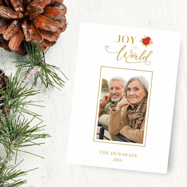 Guld Effect Minimalistisk Chic Poinsettias Photo (Skapare uppladdad)